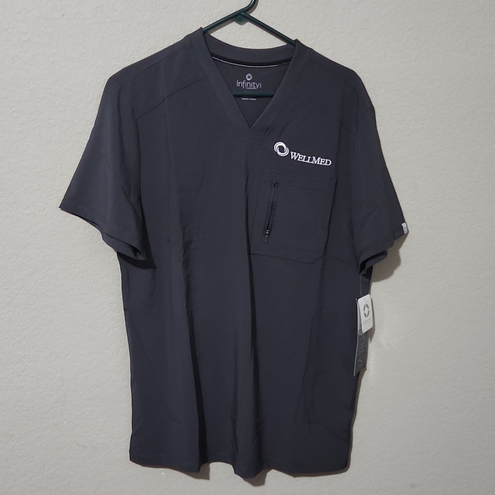 Infinity Shirt Scrub Small Gray Wellmed New